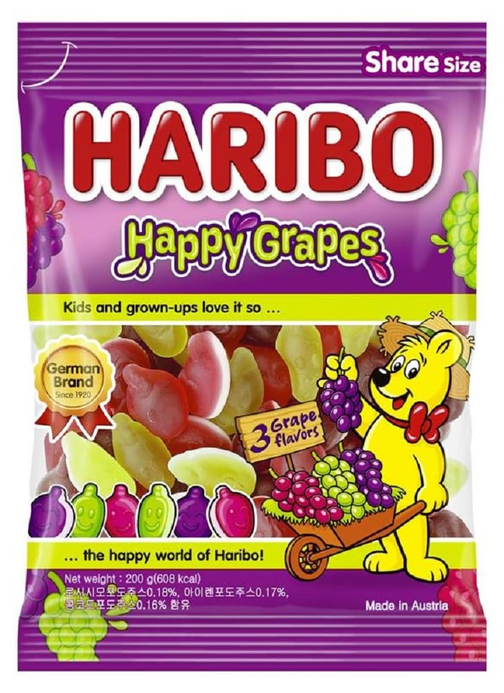 Amazon | ハリボー ハッピーグレープ 200g ×5個 | HARIBO | グミ 通販
